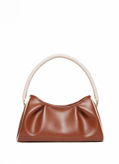 Elleme Dimple Leather Cognac/beige In Brown