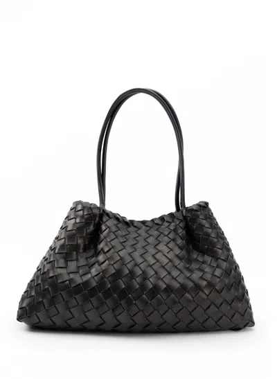 Elleme Dimple Tote Medium Woven Leather Black