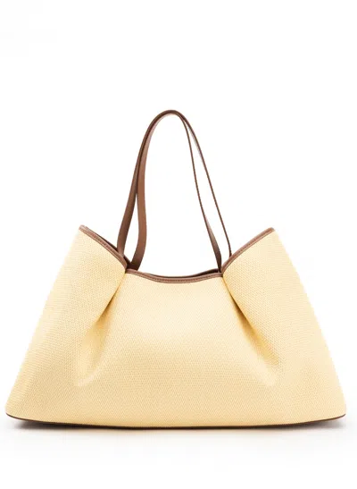 Elleme Dimple Tote Raffia Natural/cognac