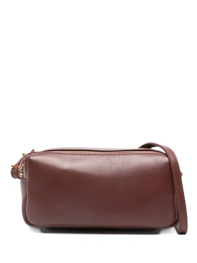 Elleme Double-zip Leather Cross Body Bag In Brown