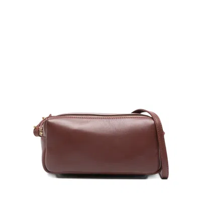 Elleme Double-zip Leather Cross Body Bag In Brown