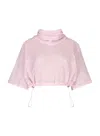 Elleme Drawstring  Cropped Top In Pink