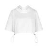 Elleme Drawstring Cropped Top In White