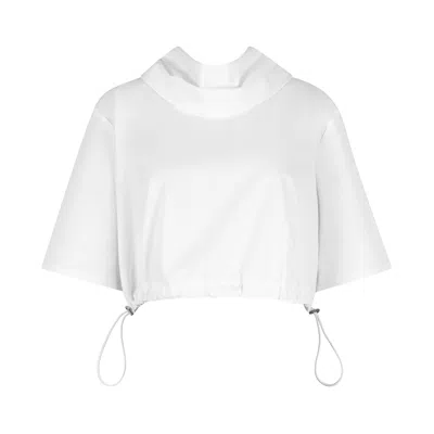 Elleme Drawstring Cropped Top In White