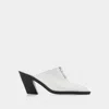 Elleme Eclair Zip Mule  - White - Leather In White