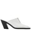 Elleme Eclair Zip Mule  - White - Leather