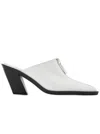 Elleme Eclair Zip Mule  - White - Leather In White