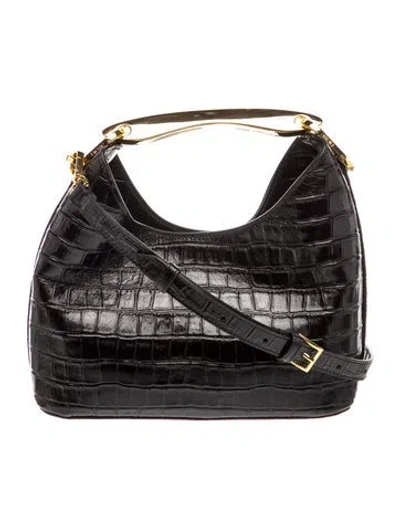 Pre-owned Elleme Embossed Leather Top Handle Bag In Black