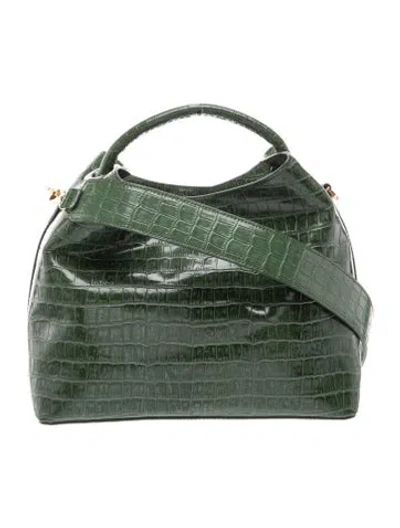 Pre-owned Elleme Embossed Leather Top Handle Bag In Green