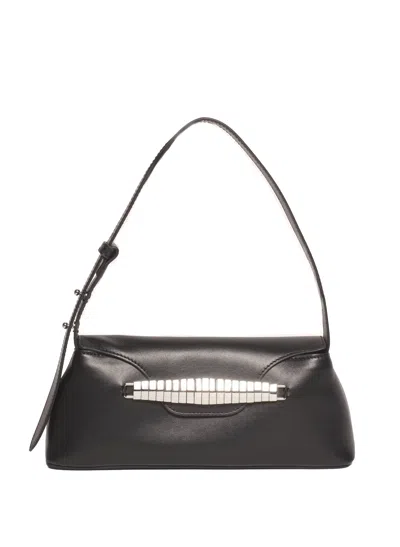 Elleme Eva Shoulder Bag Leather Black In Gold