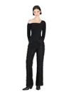 ELLEME FLUFFY FITTED TAILORED TROUSERS BLACK