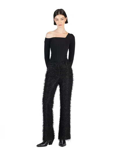 Elleme Fluffy Fitted Tailored Trousers Black