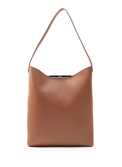 Elleme Gemini Pebbled Leather Cognac - Silver
