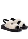 Elleme Gemini Shearling Slingback Black/beige In White
