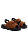 Elleme Gemini Shearling Slingback Teddy Caramel In Brown