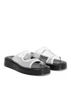 Elleme Gemini Slipper Mesh Fabric Black And White In White