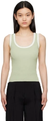 Elleme Green Scoop Neck Tank Top In Sage/white