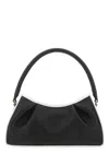 Elleme Two-tone Leather Dimple Moon Shoulder Bag In Black