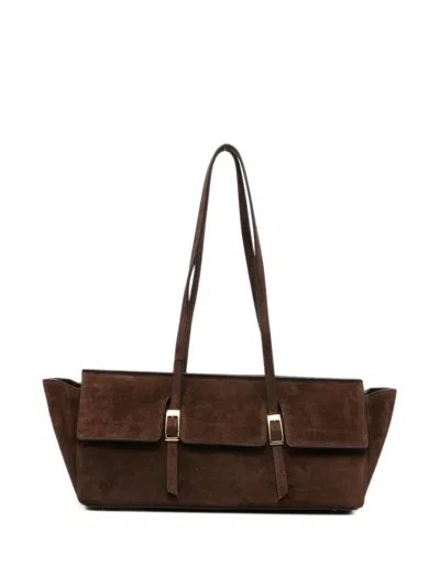 Elleme Large Le Bateau Buckle-detail Shoulder Bag In Brown