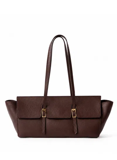 Elleme Le Bateau Large Pebbled Leather Dark Brown