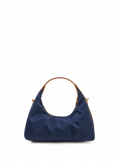 Elleme Le Nylon Mini Nylon/leather Trimming Navy/cognac