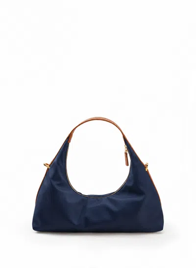 Elleme Le Nylon Small Nylon/leather Trimming Navy/cognac