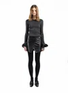 Elleme Leather Mini Skirt Black In Black