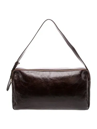 Pre-owned Elleme Leather Shoulder Bag In Brown