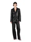 Elleme Leather Suit Jacket/black In Black