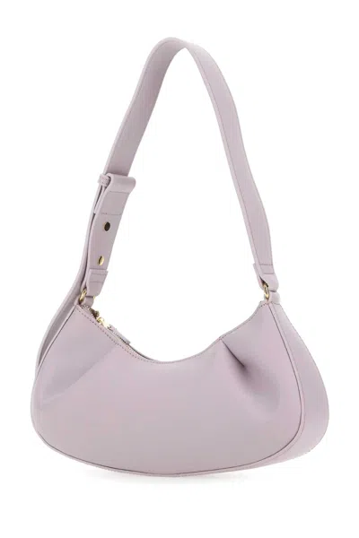 Elleme Lilac Leather Dimple Moon Shoulder Bag In Heather