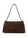 Elleme Long Papillon Suede Top-handle Shoulder Bag In Brown