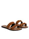 Elleme Loop Flat Sandal Suede Cognac