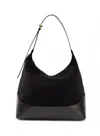 Elleme Large Loop Suede Leather Shoulder Bag In Black
