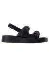 Elleme Loop Platform Leather Slingback Sandals In Black