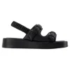 Elleme Loop Platform Slides -  - Black - Leather In Black