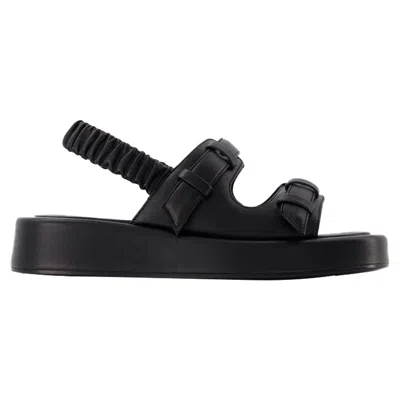 Elleme Loop Platform Slides -  - Black - Leather
