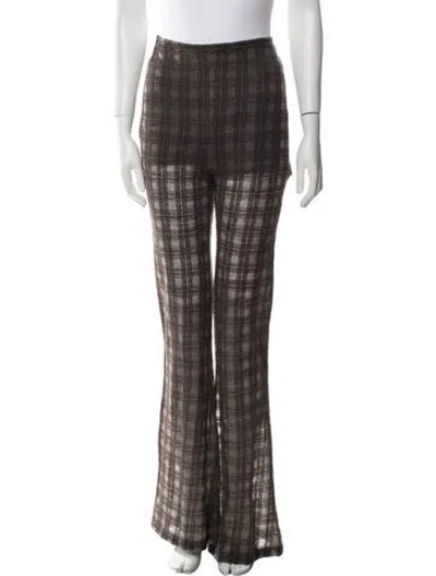 Pre-owned Elleme Merino Wool Wide Leg Pants In Brown