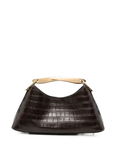Elleme Mini Boomerang Croc-effect Leather Tote Bag In Pink