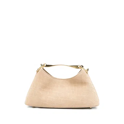 Elleme Mini Boomerang Croc-effect Tote Bag In Neutral