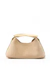 Elleme Mini Boomerang Croco Suede Beige In Brown