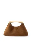 Elleme Mini Boomerang Croco Suede Cognac In Brown