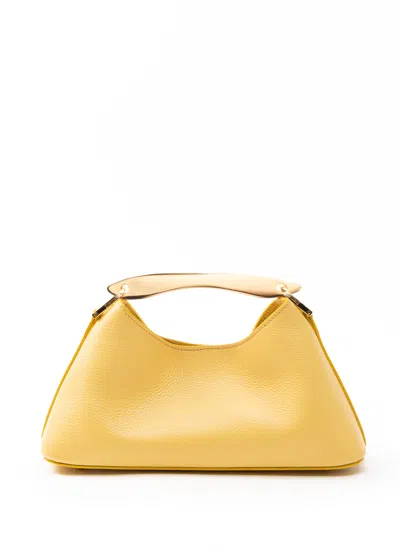 Elleme Mini Boomerang Pebbled Leather Mustard In Yellow