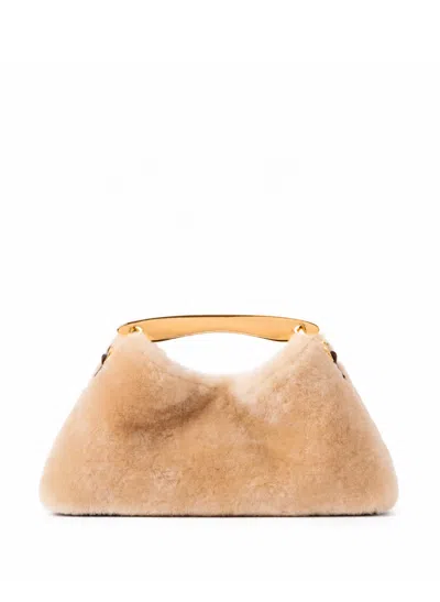 Elleme Mini Boomerang Shearling/suede Cream/brownie
