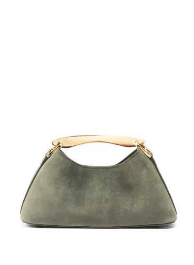 Elleme Mini Boomerang Suede Khaki In Brown