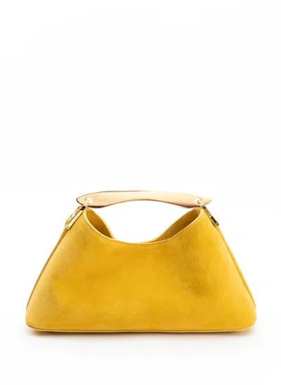 Elleme Mini Boomerang Suede Mustard In Brown