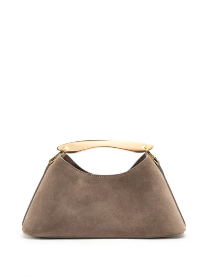 Elleme Mini Boomerang Suede Taupe In Brown