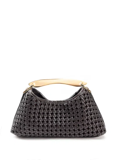 Elleme Mini Boomerang Woven Leather Dark Brown