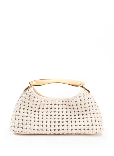 Elleme Mini Boomerang Woven Leather Ivory