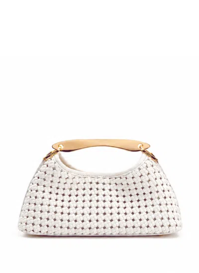 Elleme Mini Boomerang Woven Leather White