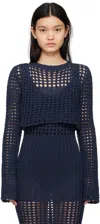 Elleme Navy Low Back Sweater In Navy